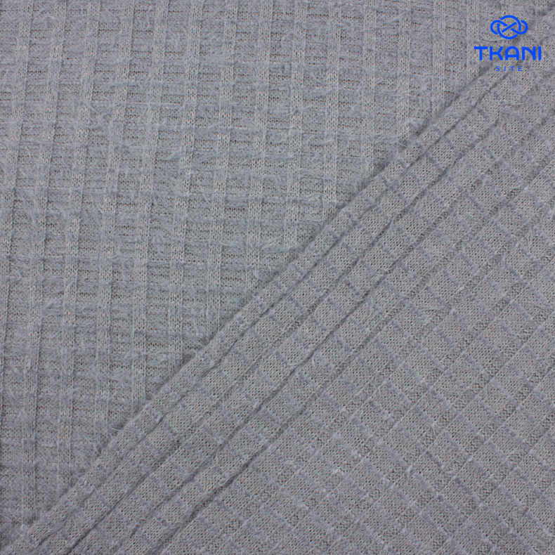 5081. Трикотажное полотно с мохером. Серый. Уценка!!! от Tkani.site