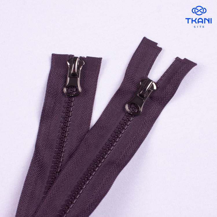 3681. Молния разъемная. Двухзамковая. Темно-фиолетовый. 120см. (Цена за 1шт) - фото 1