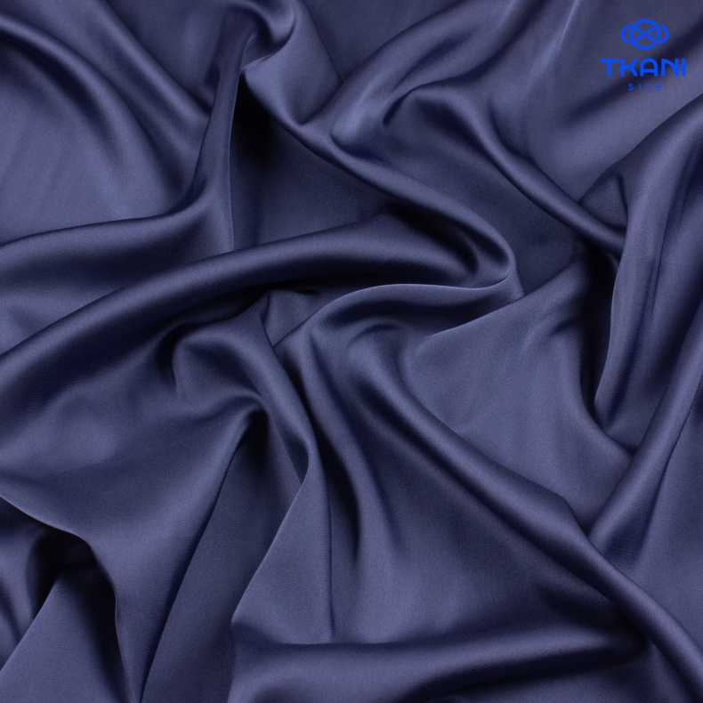 3703. Искусственный шелк. Армани. Индиго от Tkani.site