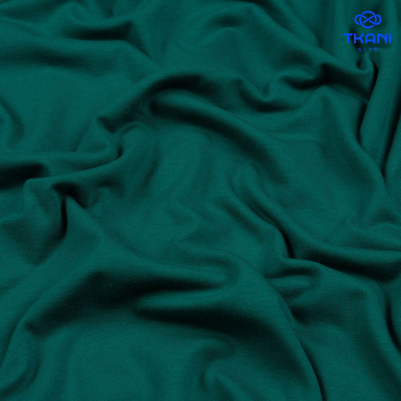 3757. Кулирная гладь. Компакт пенье. Тропический зеленый от Tkani.site