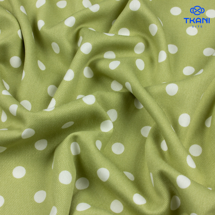 3791. Вискоза твил. В горошек - фото 1