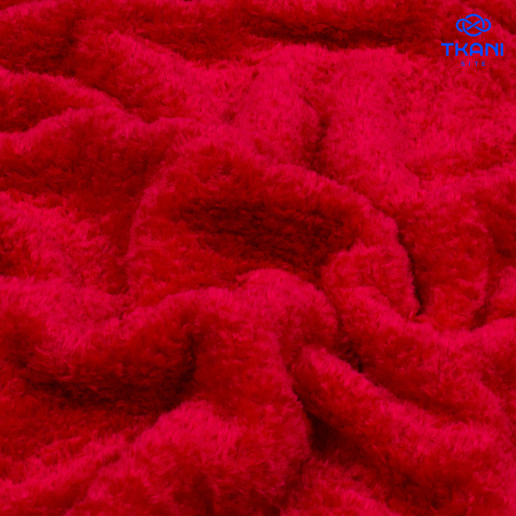 3850. Искусственный мех. Тедди. Красный - фото 1