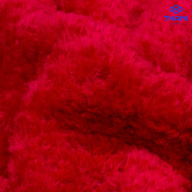 3850. Искусственный мех. Тедди. Красный - фото 2