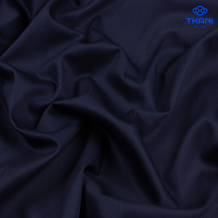 3865. Сатин. Хлопок. Темно-синий - фото 1