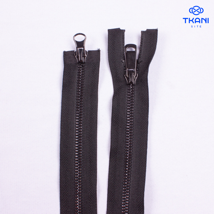 3904. Молния разъемная двухзамковая 90см. Черный. Цена за 1шт - фото 1