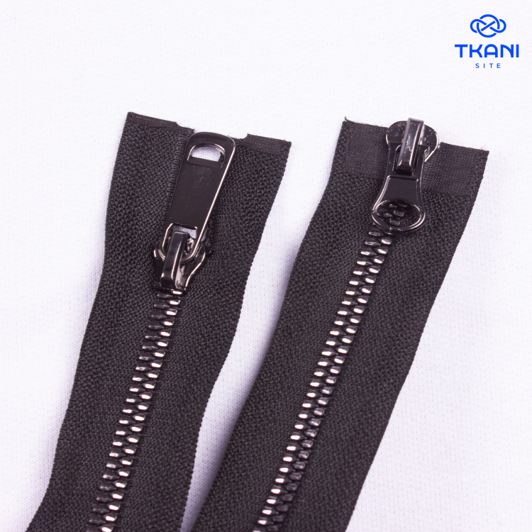 3912. Молния разъемная двухзамковая 85см. Черный. Цена за 1шт - фото 1