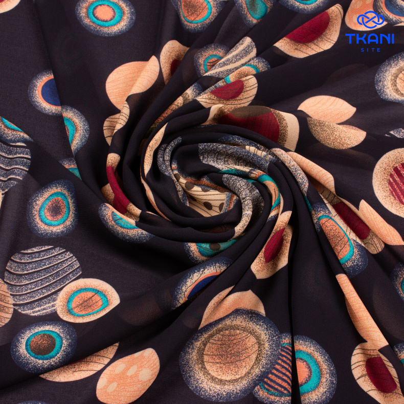 3940. Шифон. Принт от Tkani.site