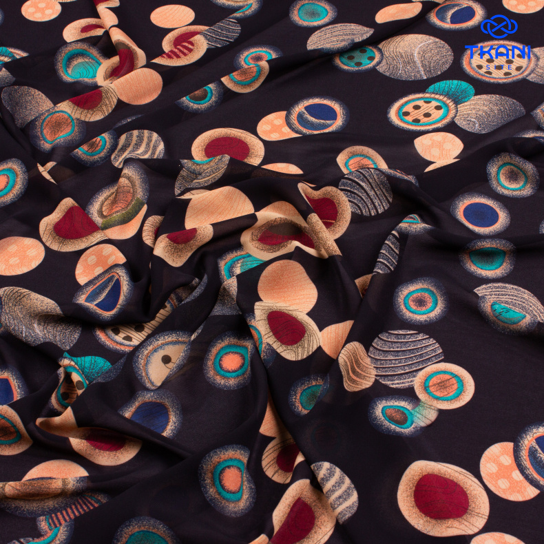 3940. Шифон. Принт от Tkani.site