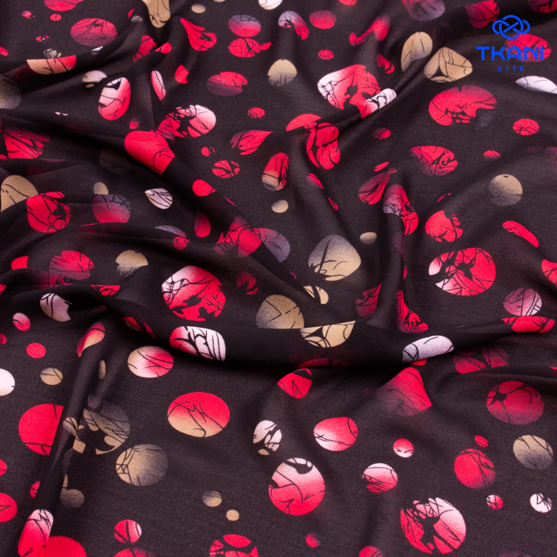 3943. Конкурс!!! Шифон. Принт от Tkani.site