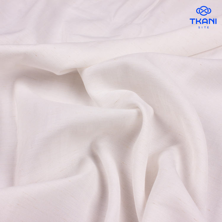 3947. Конкурс!!! Лён с вискозой. Жаккард. Milk - фото 1