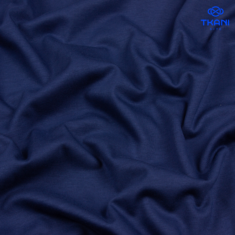 3953. Кулирная гладь. Компакт пенье. Синий - фото 1