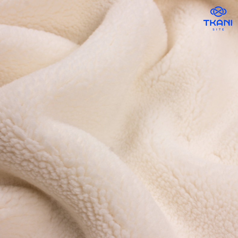 4002. Искусственный мех. Шерпа. Молочный от Tkani.site