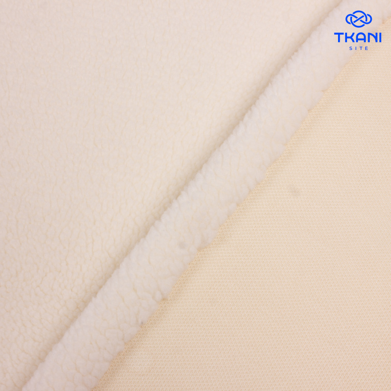 4002. Искусственный мех. Шерпа. Молочный от Tkani.site