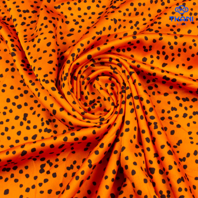 4034. Искусственный фактурный шёлк. Jacobs. Принт от Tkani.site