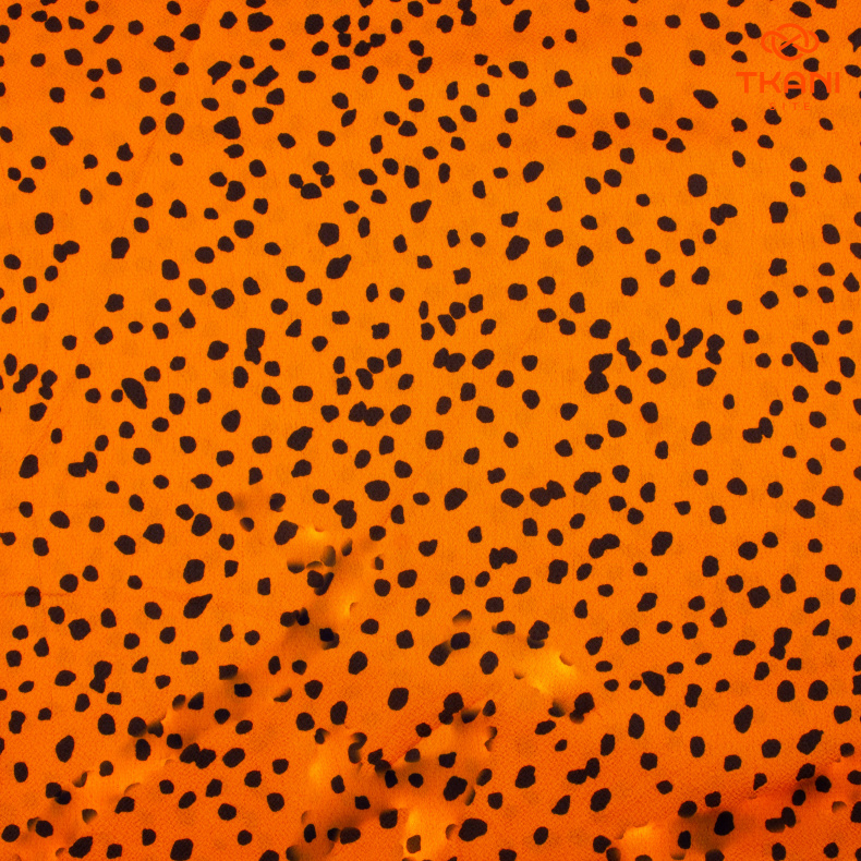 4034. Искусственный фактурный шёлк. Jacobs. Принт от Tkani.site