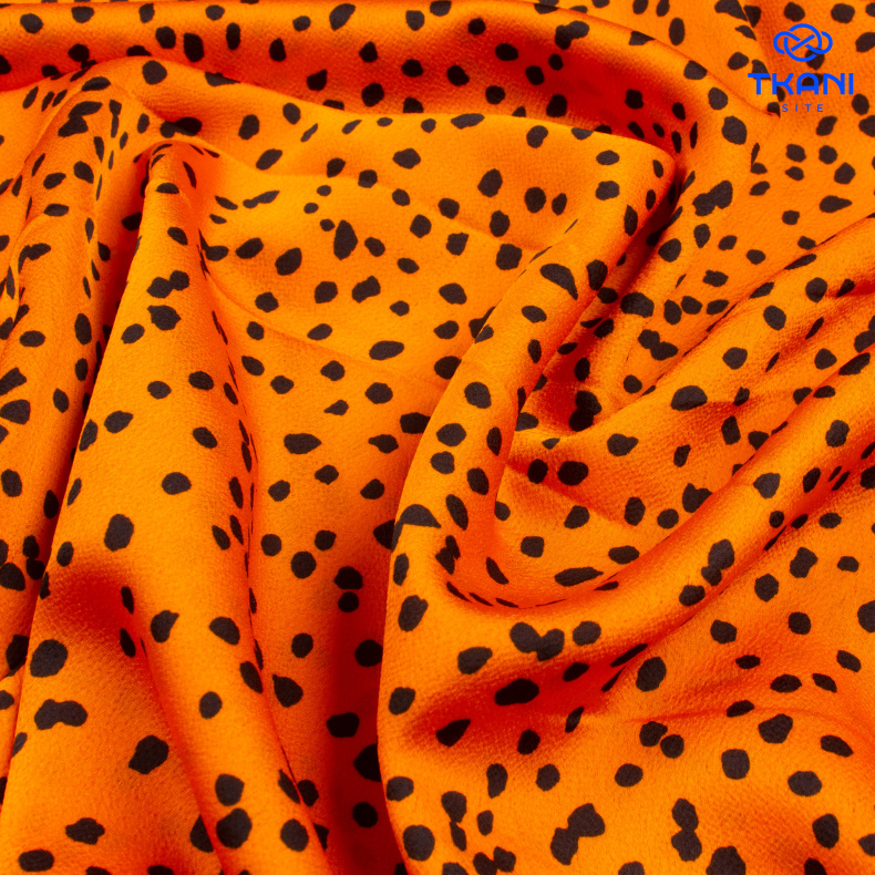 4034. Искусственный фактурный шёлк. Jacobs. Принт от Tkani.site