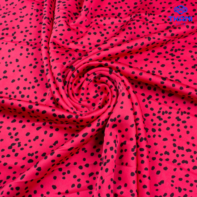 4038. Искусственный фактурный шёлк. Jacobs. Принт от Tkani.site