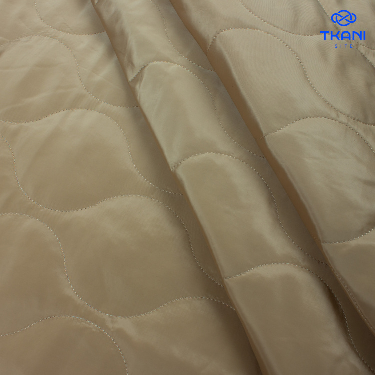 4077. Курточная стежка на синтепоне. Бежевый - фото 1