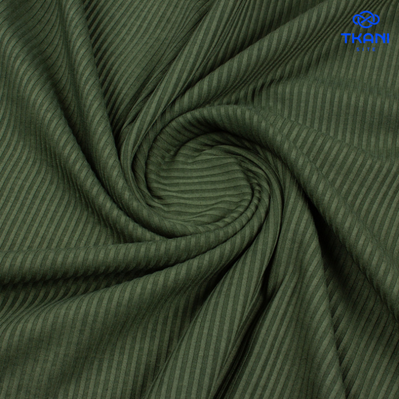 7054. Трикотажное полотно. Лапша. Хаки. от Tkani.site