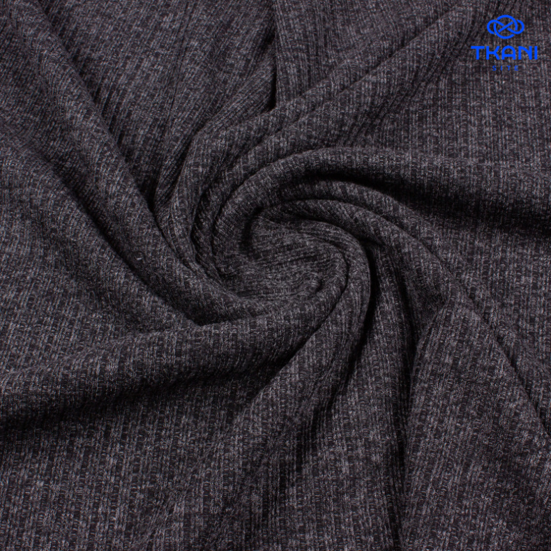 4090. Трикотажное полотно. Лапша. Темно-серый меланж от Tkani.site