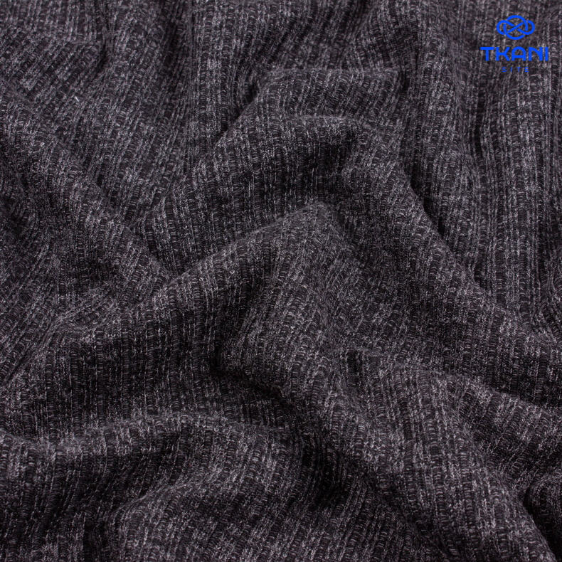 4090. Трикотажное полотно. Лапша. Темно-серый меланж от Tkani.site