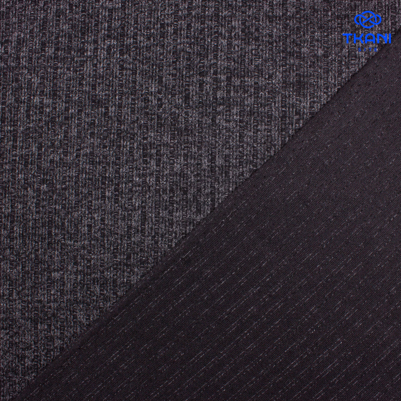 4090. Трикотажное полотно. Лапша. Темно-серый меланж от Tkani.site