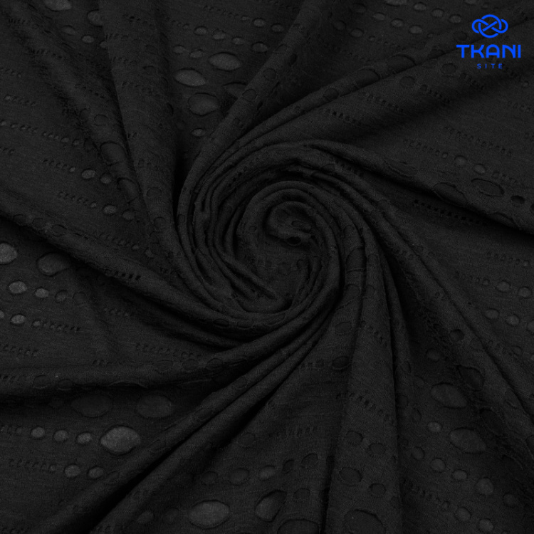 4096. Трикотажное полотно. Деворе. Черный