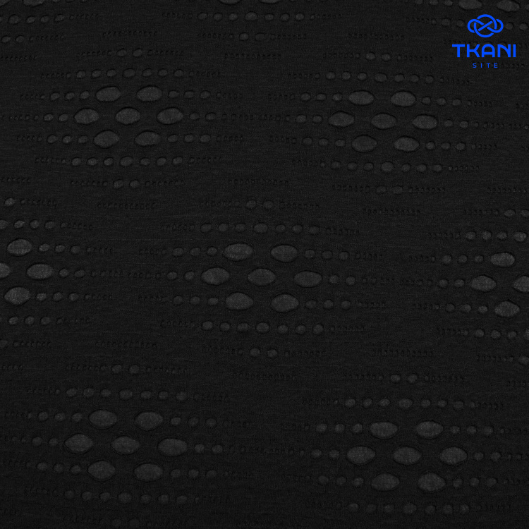 4096. Трикотажное полотно. Деворе. Черный - фото 1