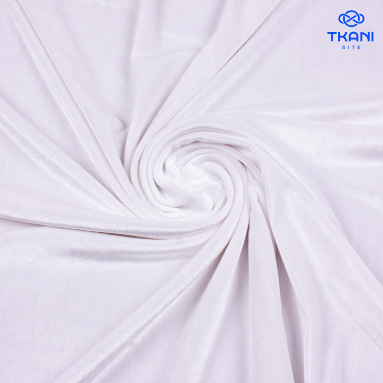 4097. Трикотажное полотно. Бархат. Белый от Tkani.site