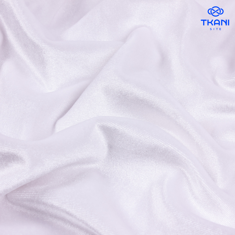 4097. Трикотажное полотно. Бархат. Белый от Tkani.site