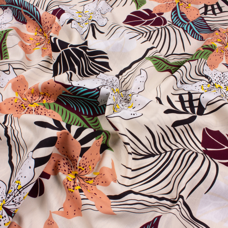 4144. Конкурс!!! Поплин. Хлопок. Принт от Tkani.site