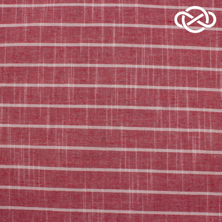 4212. Лён с хлопком. В полоску - фото 1