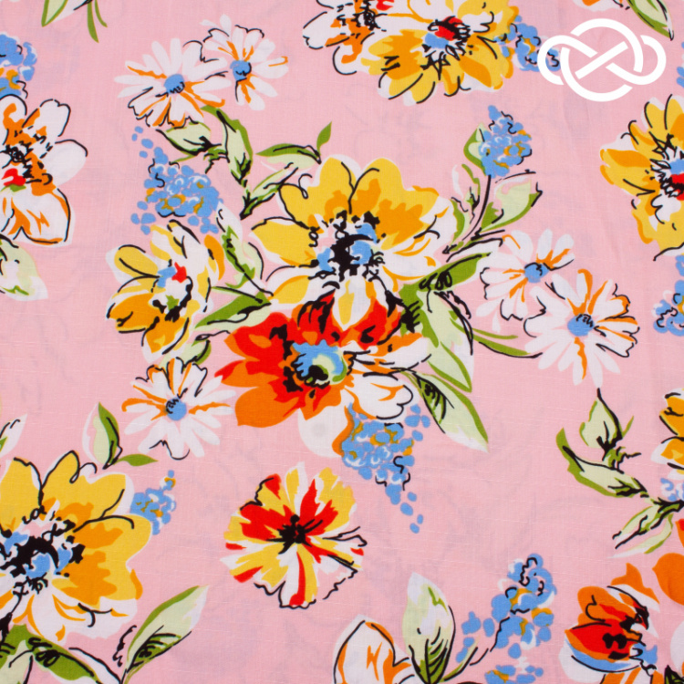 4215. Лён с вискозой. Принт