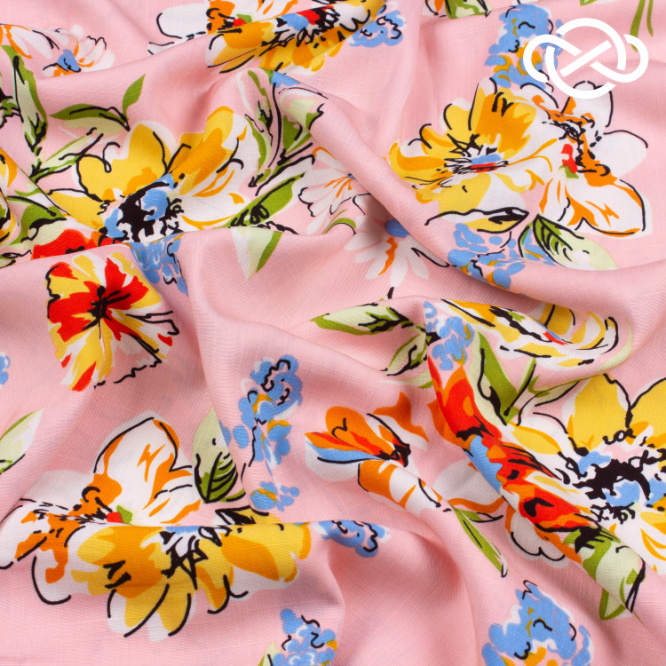 4215. Лён с вискозой. Принт - фото 2