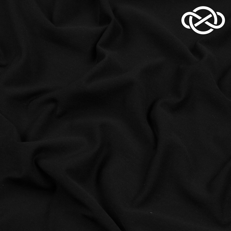 4225. Кулирная гладь. Компакт пенье. Черный - фото 1