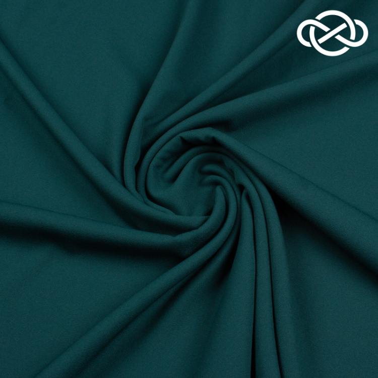 7192. Плательная. Креп. Темно-зеленый.