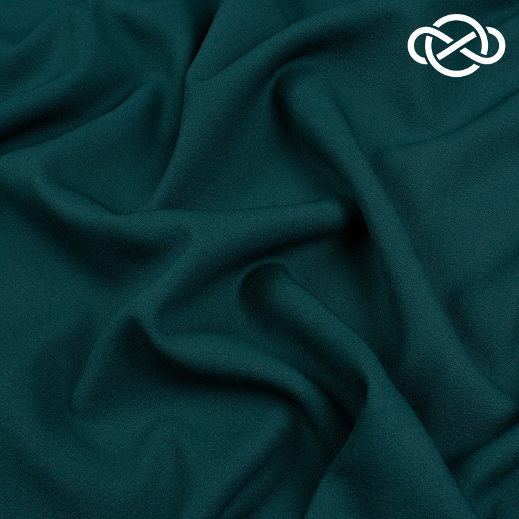 7192. Плательная. Креп. Темно-зеленый. - фото 1