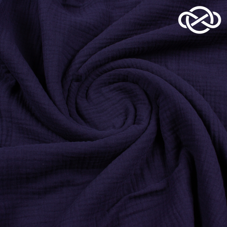 4347. Муслин. Двухслойный. Темно-синий от Tkani.site