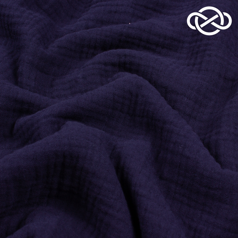 4347. Муслин. Двухслойный. Темно-синий от Tkani.site