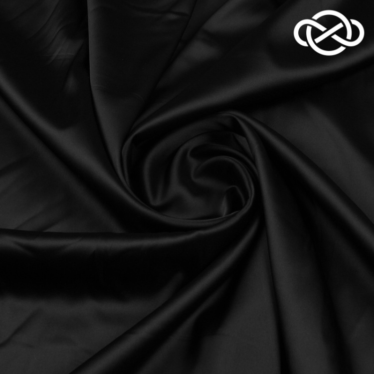 7205. Искусственный шелк. Армани. Черный. Уценка!!!