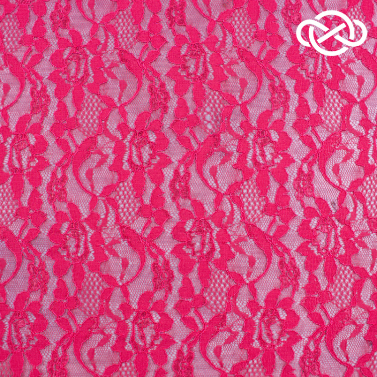 7228. Кордовый гипюр. Коралловый.