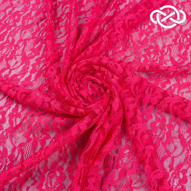 7228. Кордовый гипюр. Коралловый. - фото 1