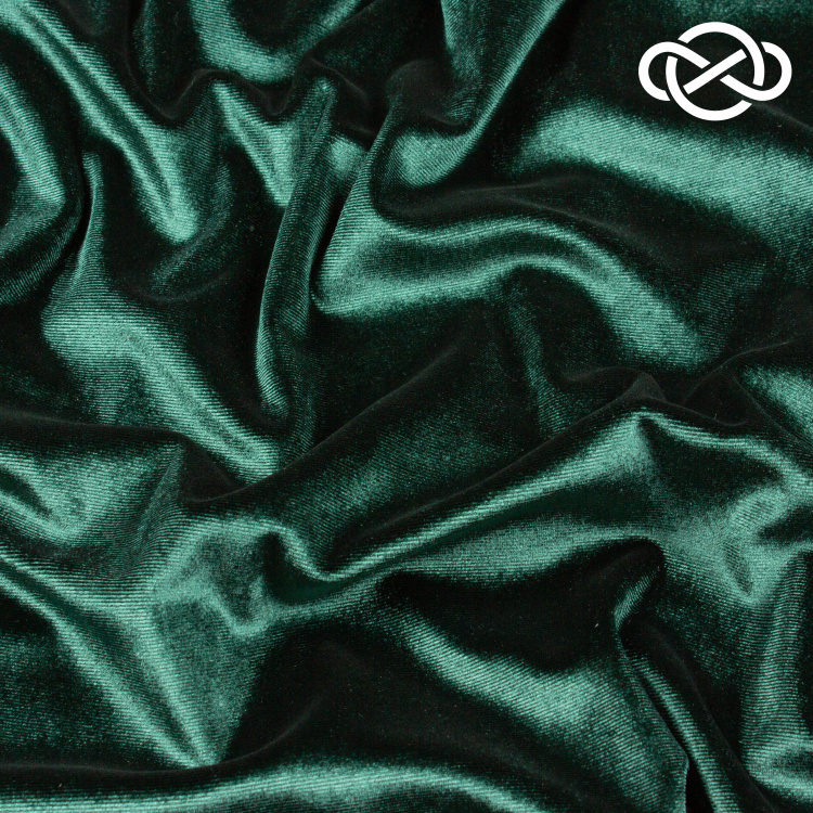 7287. Трикотажное полотно. Бархат. Малахит. - фото 1