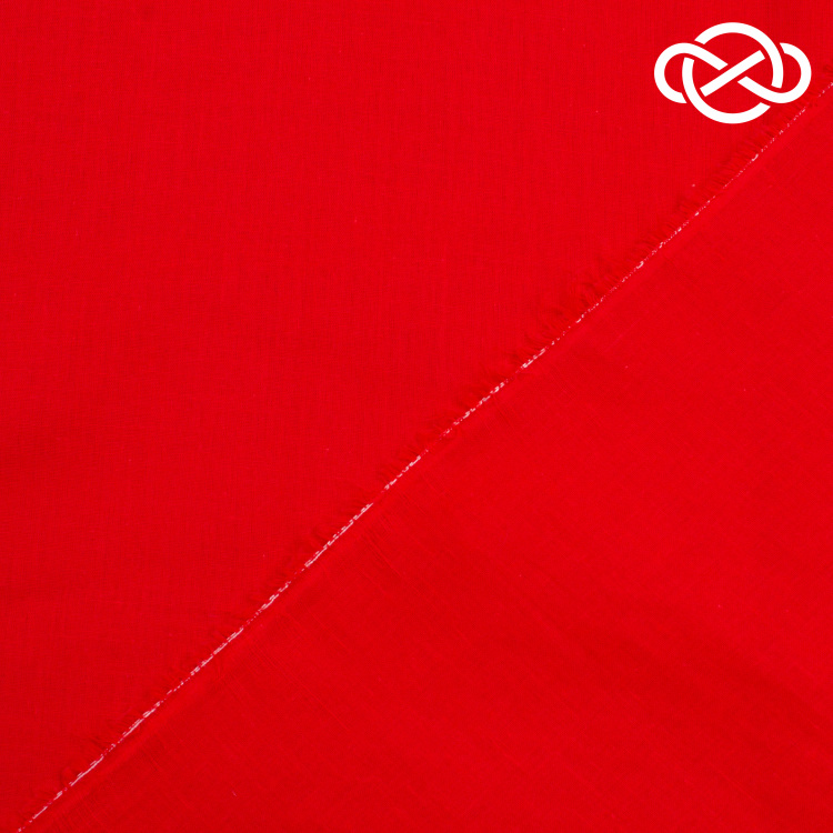 7303. Хлопок. Вуаль. Красный. - фото 2