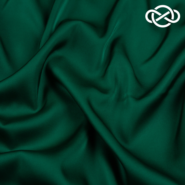 7307. Искусственный шелк. Армани. Темно-зеленый. - фото 1