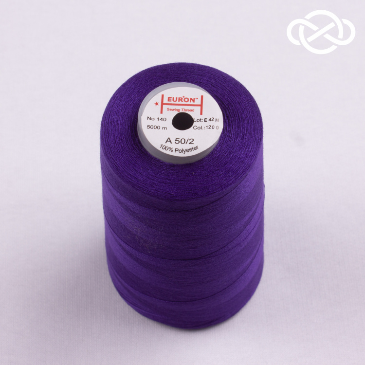 4465. Нитки швейные универсальные Euron.  A 50/2 №140 5000м/ Color 1200. Цена за 1шт - фото 1