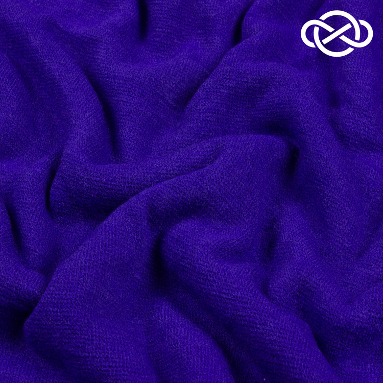 7337. Трикотажное полотно. Имитация ручной вязки. Василек. - фото 1