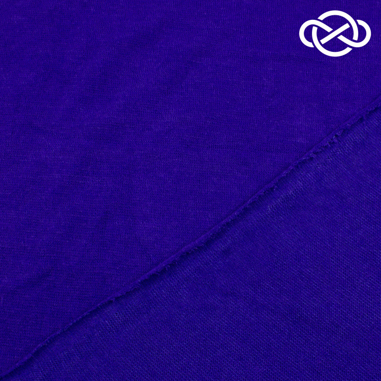 7337. Трикотажное полотно. Имитация ручной вязки. Василек. - фото 2