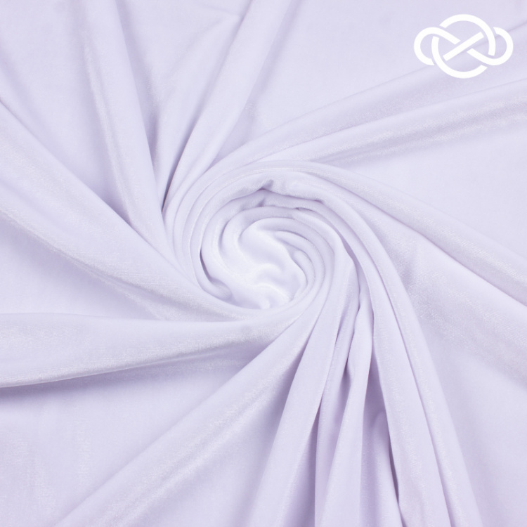 7343. Трикотажное полотно. Бархат. Белый.