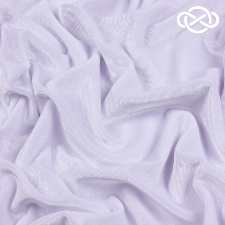 7343. Трикотажное полотно. Бархат. Белый. - фото 1